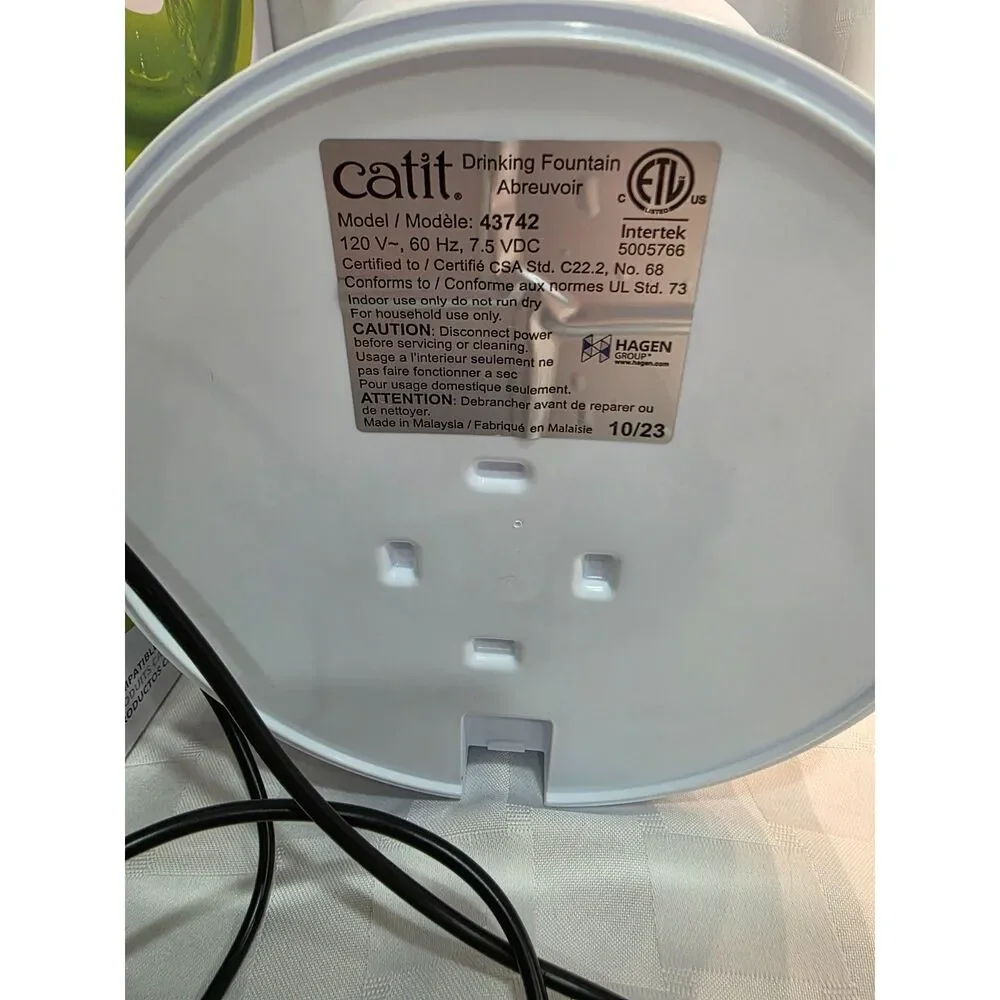 Catit Flower Fountain Original Cat Water Fountain 3L Model 43742 + Filters Box